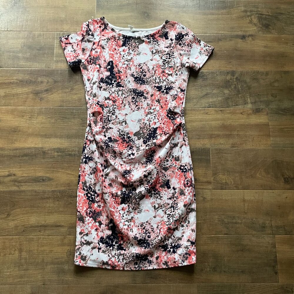 PinkBlush Women’s Floral Bodycon Dress Short Sleeve Multicolor Size S - Picture 1 of 6